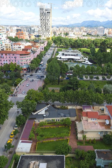 View over the city center of Tirana