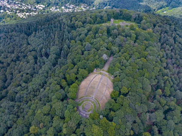 Thing site and rear St. Michael's monastery ruins on the Heiligenberg