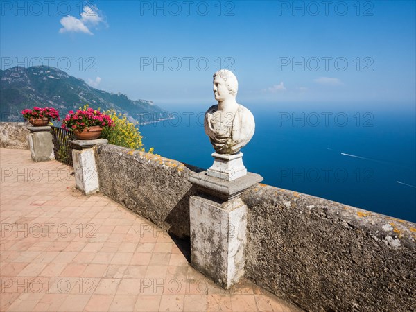 Marble bust on the Terrazza dell'Infinito of Villa Cimbrone