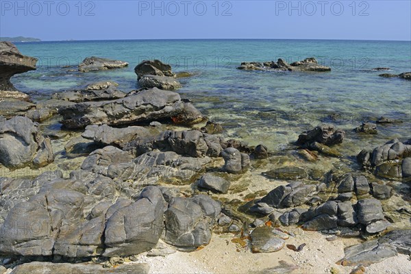 Beach with limestone rocks