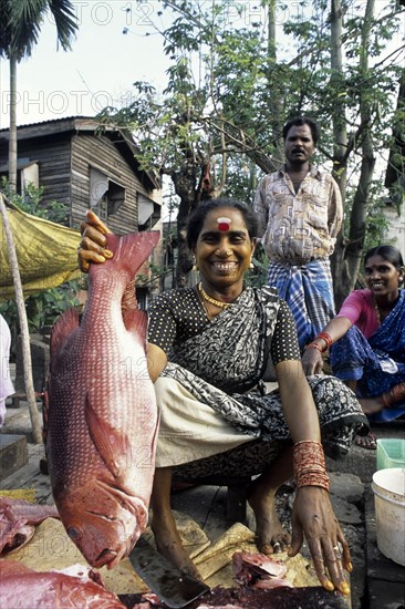 Women selling fish in Port Blair