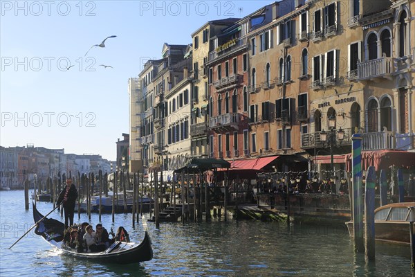 Gondola on the Grand Canal near the Rialto Bridge