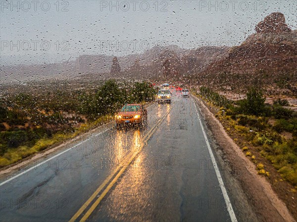 Raindrops on a car window