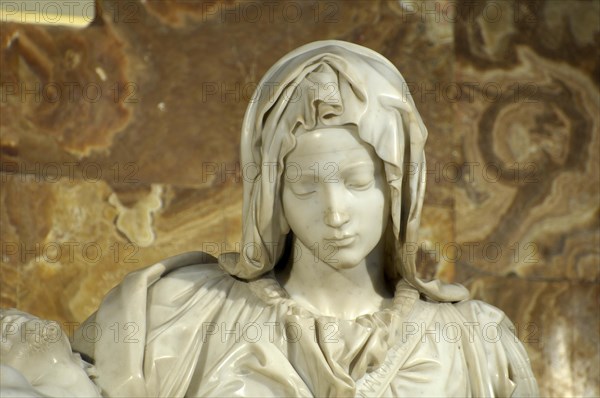 Head Portrait of Mary Mother of God from Pieta by Michelangelo