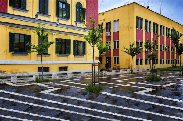 Colorful houses near Skanderberg Square