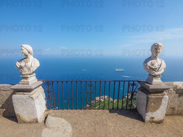 Marble busts on the Terrazza dell'Infinito of Villa Cimbrone