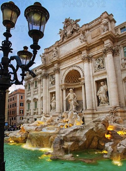 Light installation at Trevi Fountain