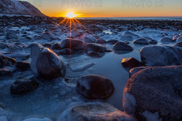 Sunset in the ice