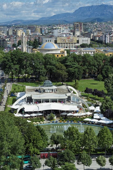 View over the city center of Tirana