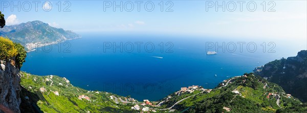 View from the Terrazza dell'Infinito of Villa Cimbrone on the Gulf of Salerno