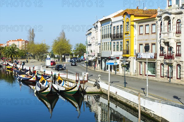 Moliceiros moored along the main canal