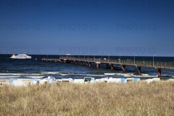 Sea bridge of the Baltic seaside resort Goehren