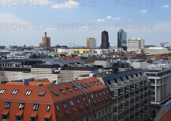 View from the French cathedral at Gendarmenmarkt to Potsdamer Platz