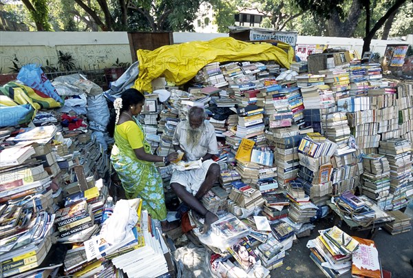 An Old book shop on a platform in Mylapore