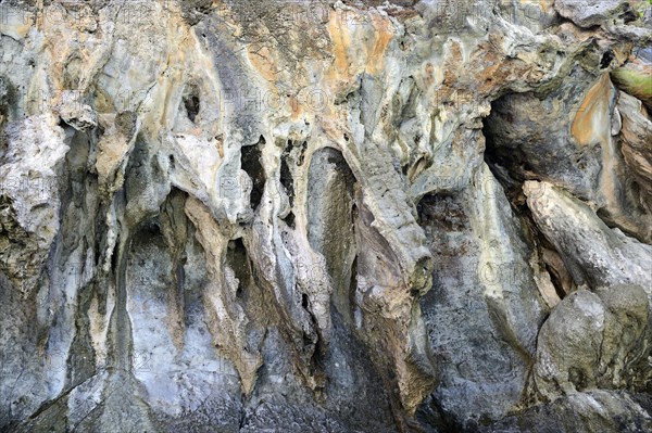 Weather washed limestone rocks at Maja Beach