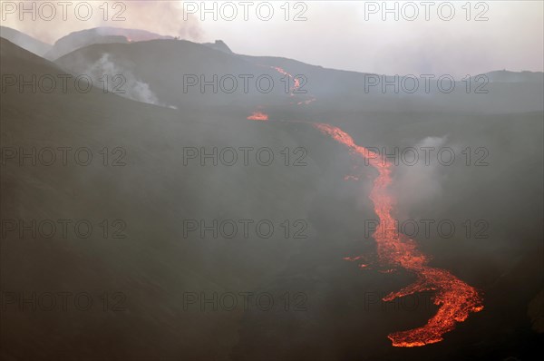 Volcano with lava