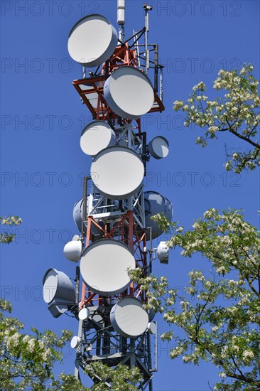 Radio relay transmission mast at the television tower Mueggelberge