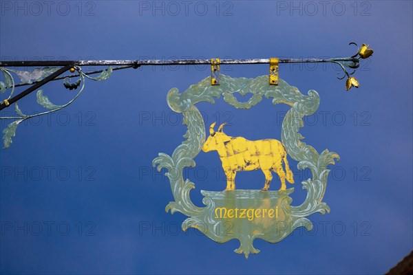 Guild sign of a butcher's shop in Ladenburg