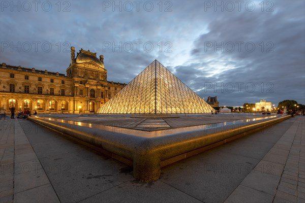 Glass pyramid in the courtyard of the Palais du Louvre