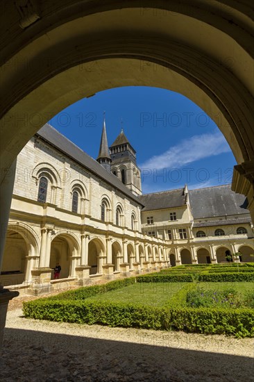 Grand moutier cloister of The Royal Abbey of Fontevraud Abbey