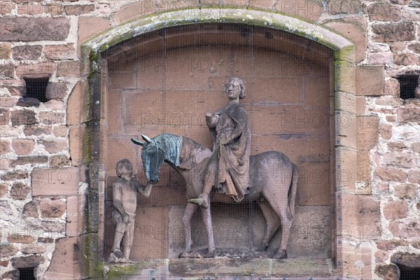 St. Martin's Gate with depiction of St. Martin sharing his coat on a horse