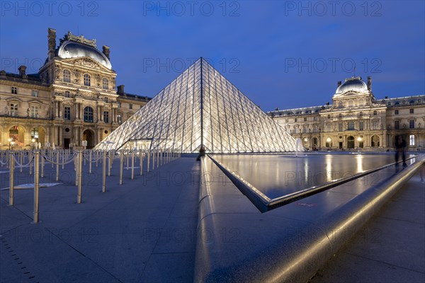 Glass pyramid in the courtyard of the Palais du Louvre