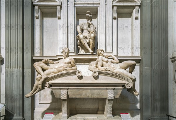 Tomb of Lorenzo di Piero de' Medici with the recumbent figures Evening