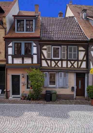 Half-timbered houses from 1581 and 1598 in the old town of Ladenburg