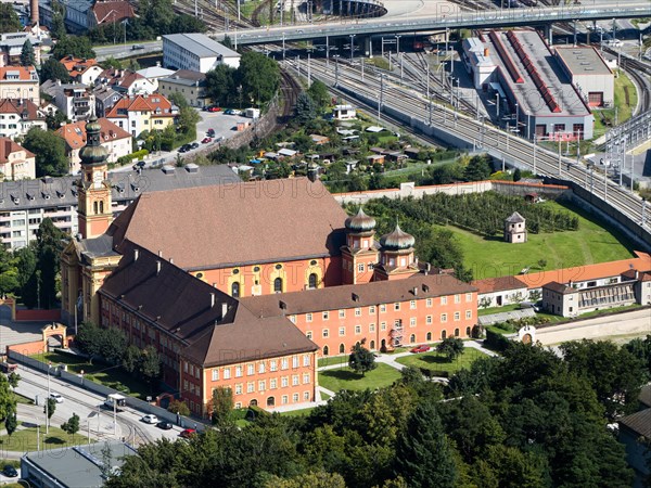 View from the Bergisel to Wilten Abbey