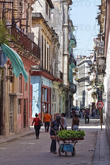 Street scene with passers-by