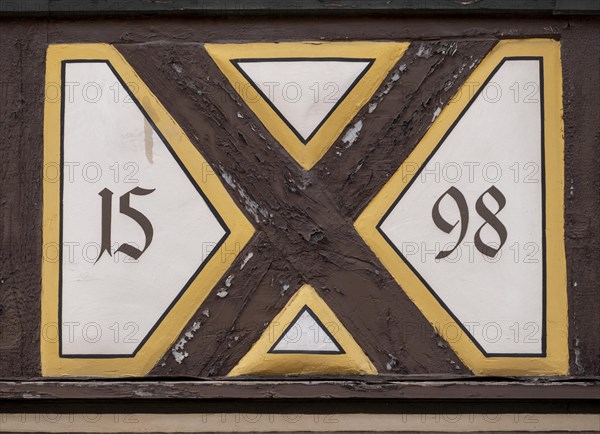 Half-timbered house from 1598 in the old town of Ladenburg