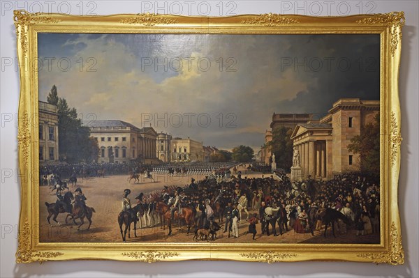 Painting: Parade under the Linden by Franz Krueger