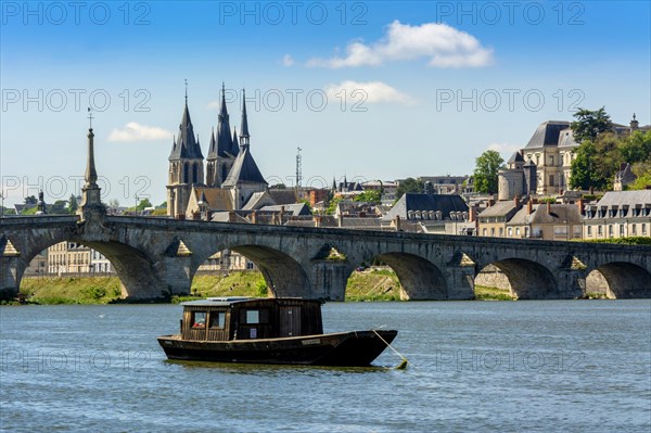 View on bridge Jacques Gabriel and the town of Blois