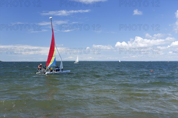 Sailing boats on the Saint Lawrence River