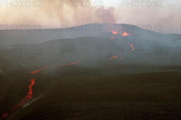 Volcano with lava