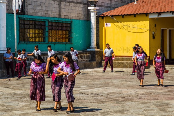 Schoolchildren in school uniform