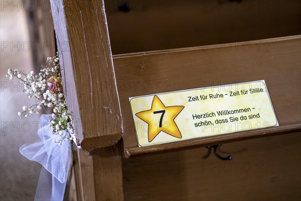 Decorated pews in the Protestant town church