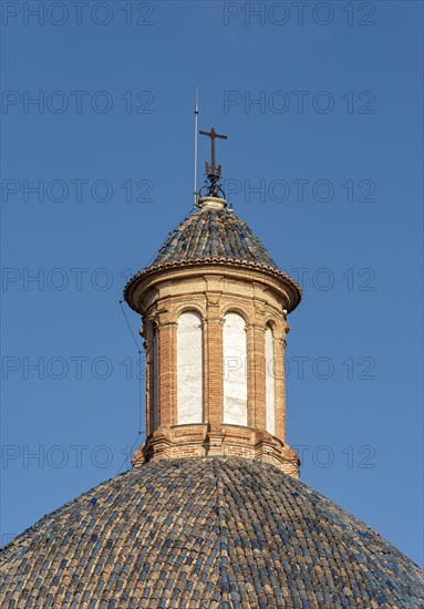 Close-up of dome and tower of Basilica de la Mare de Deu dels Desemparats
