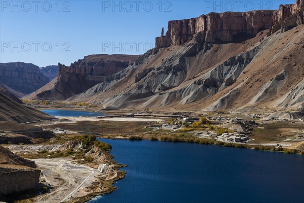 Overlook over the deep blue lakes of the Unesco National Park