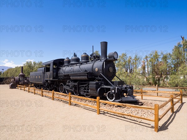 Historic steam locomotive circa 1930 for borax transport