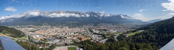 View from the Bergisel ski jump down to the stadium