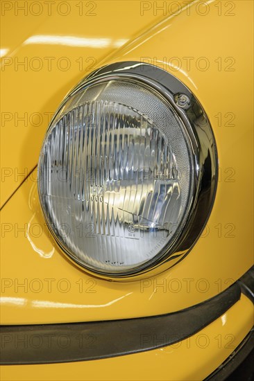 Classic round headlight from historic Porsche 911 G model