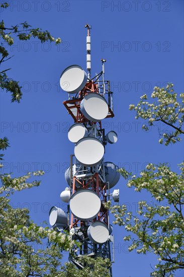 Radio relay transmission mast at the television tower Mueggelberge