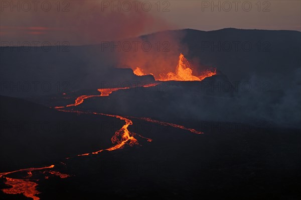 Volcano with lava