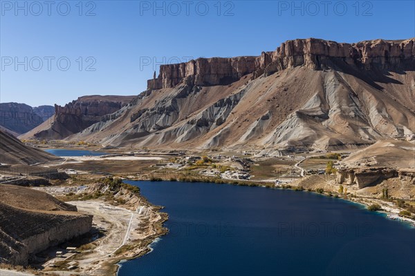 Overlook over the deep blue lakes of the Unesco National Park