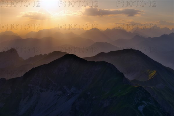 View from Brienzer Rothorn to Central Swiss Alps