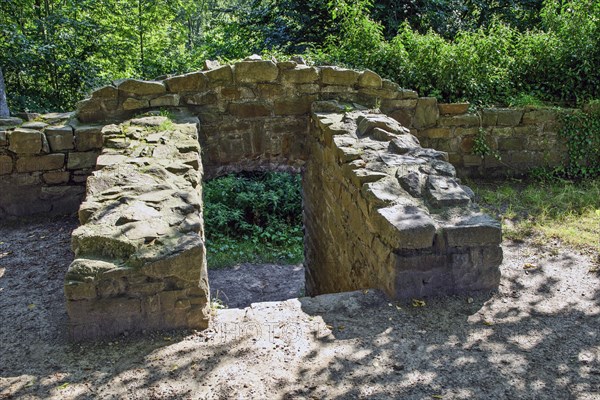 Remains of stairs through castle wall of Ruin Isenburg