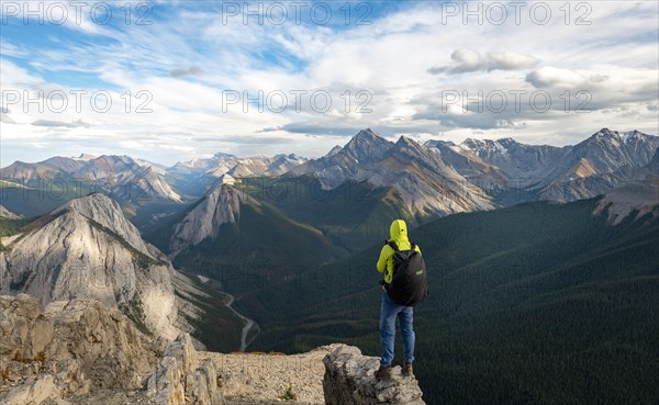 Hiker standing on a rock