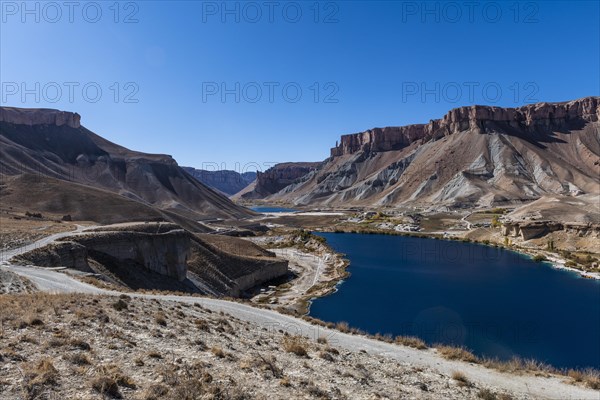 Overlook over the deep blue lakes of the Unesco National Park