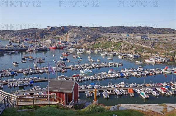 Leisure boats moored in the harbour